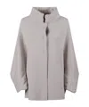 D Exterior Pleated Detail Coat In Gray