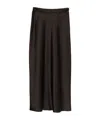 D Exterior Pleated Detail Skirt In Brown
