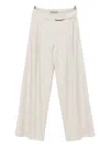 D Exterior Wide-leg Trousers With High Waist In Neutral