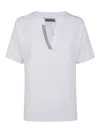 D Exterior D. Exterior Cotton Jersey Chain Drop Polo In White