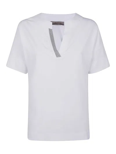 D Exterior Cotton Jersey Chain Drop Polo In White