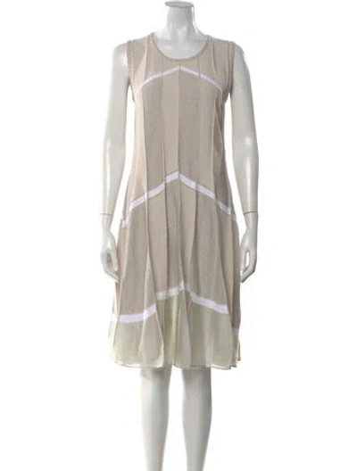 Pre-owned D Exterior Printed Knee-length Dress In Neutral