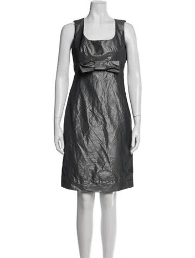 Pre-owned D Exterior Printed Knee-length Dress In White