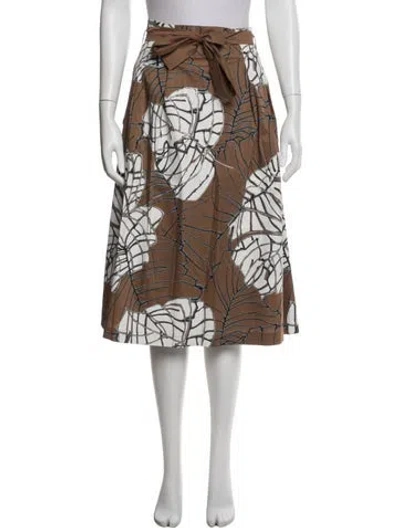 Pre-owned D Exterior Printed Midi Length Skirt In Multi