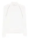 D Exterior Raglan-sleeve High-neck Sweater In White