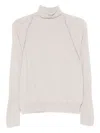 D Exterior Relaxed Knit Sweater With Classic Design In White