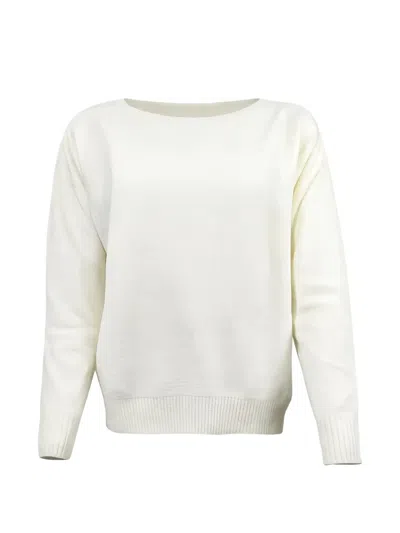 D Exterior Long-sleeved Sweater In White