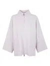 D Exterior Ribbed-panel Zip-front Coat In Purple