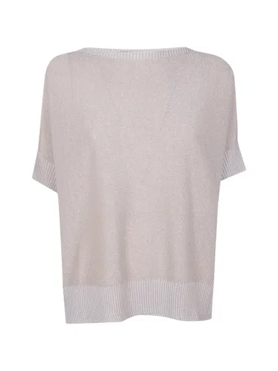 D Exterior Ribbed Short-sleeve Knitwear In Neutral