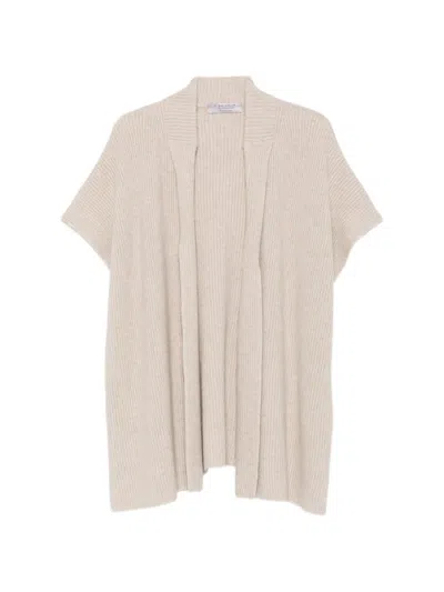 D Exterior Ribbed-knit Cashmere Cardigan In Neutral