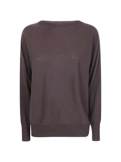 D Exterior Ribbed-trim Sweater In Transparent