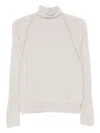 D Exterior Roll-neck Embellished Sweater In Neutral