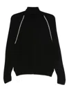 D Exterior Roll-neck Sweater In Black
