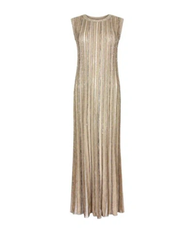 D Exterior Round Neck Dress In Neutral