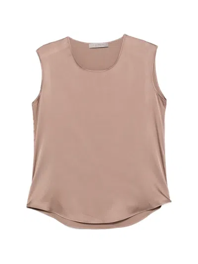 D Exterior Round-neck Sleeveless Top In Neutral