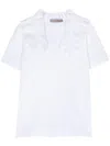 D Exterior Ruffled-collar Jersey T-shirt In White