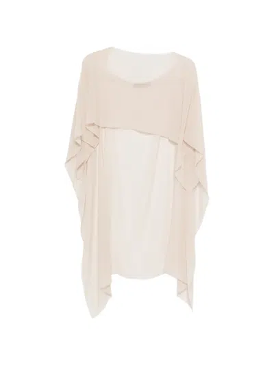 D Exterior Ruffled Top In Neutral