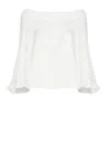 D Exterior D. Exterior Satin Blouse With Off-the-shoulder Design