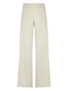 D Exterior Satin Elastic-waistband Trousers In Neutral