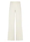 D Exterior Satin Elastic-waistband Trousers In White