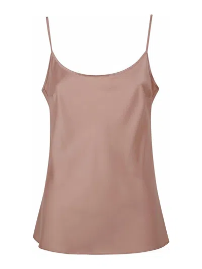 D Exterior Satin Top In Pink