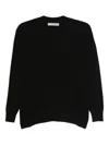 D Exterior V-neck Sweater In Black