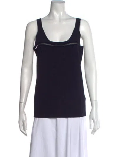 Pre-owned D Exterior Scoop Neck Sleeveless Top In Blue