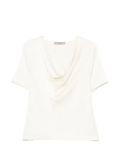 D Exterior Scoop-neck Short-sleeve Top In Neutral
