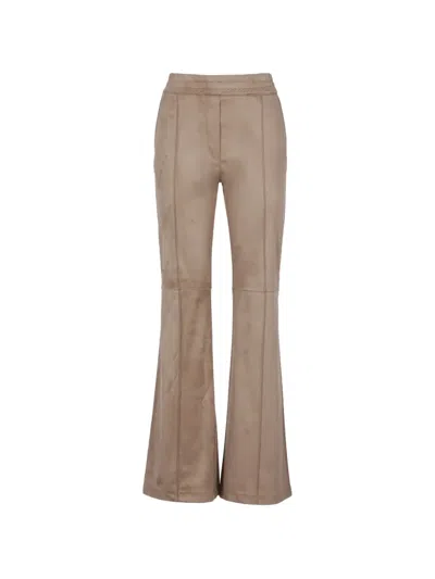 D Exterior D.exterior Velvet Flared Pants In Neutral