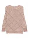 D Exterior Sequin-embellished Diamond-pattern Sweater In Neutral
