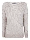 D Exterior D.exterior Sequins Rhombus Boatneck Sweater In Gray