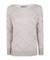 D Exterior D.exterior Sequins Rhombus Boatneck Sweater In Gray