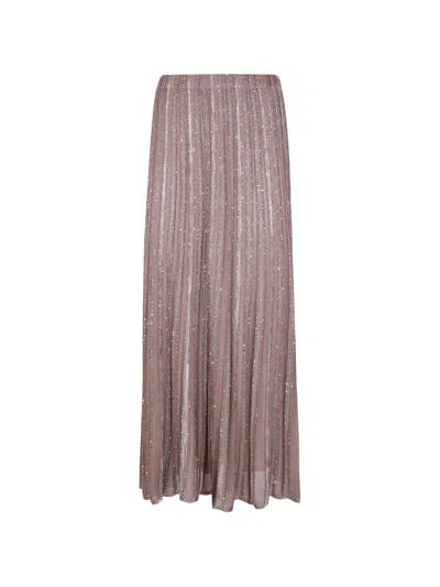D Exterior Sequin Embellished Skirt In Brown