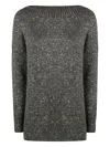 D Exterior D.exterior Boatneck Sequins Soft Long Sweater In Green