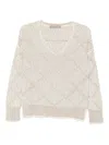 D Exterior Classic Knit Sweater With Relaxed Fit And Timeless Appeal In Neutral
