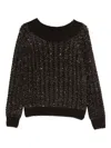 D Exterior Sequin-embellishment Sweater In Black
