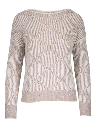 D Exterior Sequin-embellishment Sweater In Neutral