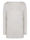 D Exterior D.exterior Boatneck Sequins Soft Long Sweater In Gray