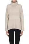 D Exterior Sequined Turtleneck Pullover In Beige