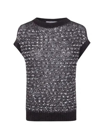 D Exterior Sequin-embellished Bouclé Sweater In Black