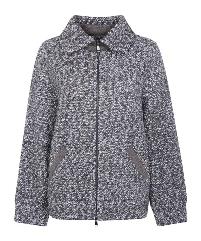 D Exterior Sequin-embellished Casual Jacket In Gray
