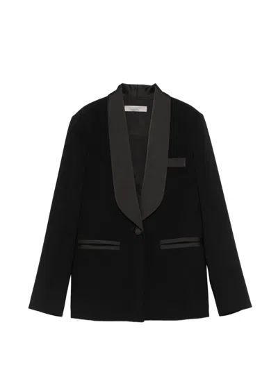 D Exterior Shawl-collar Jacket In Black