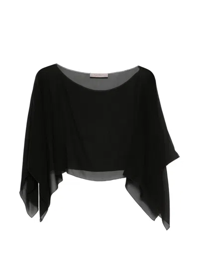 D Exterior Sheer Top In Black