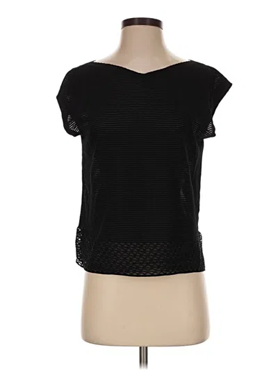 Pre-owned D Exterior Short Sleeve Top Black Scoop Neck Tops