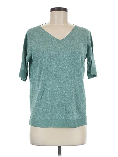 Pre-owned D Exterior Short Sleeve Top Teal V-neck Tops