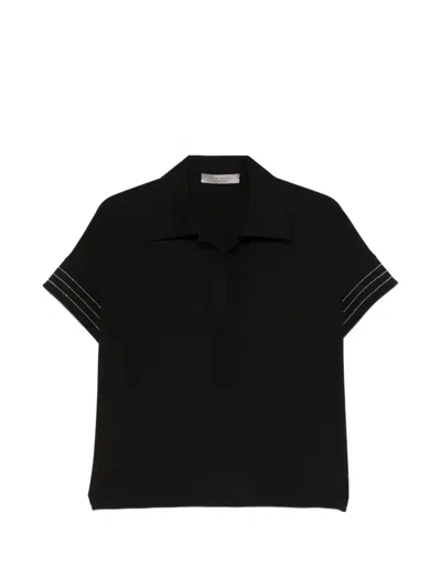 D Exterior Short-sleeved Top In Black