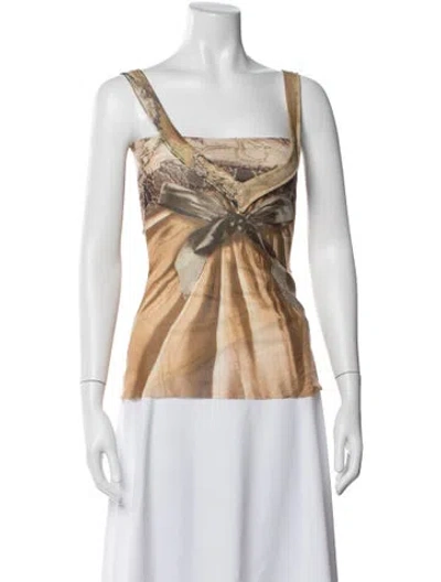 Pre-owned D Exterior Silk Printed Top In Multi