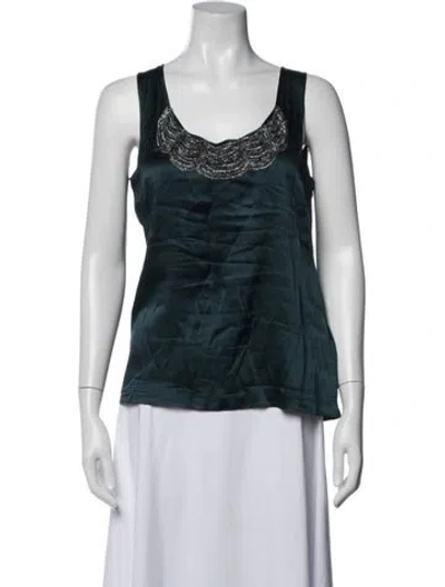 Pre-owned D Exterior Silk Scoop Neck Top In Multi