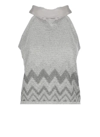 D Exterior D. Exterior Silver Lurex Top