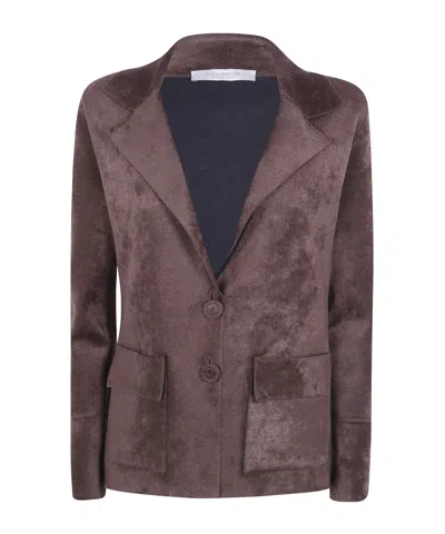D Exterior Single-breasted Long-sleeve Blazer In Brown